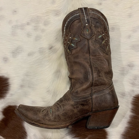 TONY LAMA • Leather Boots “Chocolate Rancho” - Picture 5 of 16